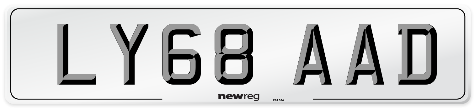 LY68 AAD Number Plate from New Reg